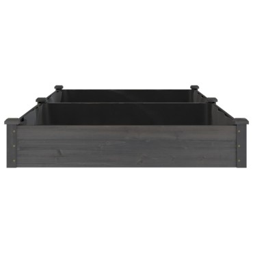 vidaXL Ζαρντινιέρα Υπερυψ. με Επένδυση Γκρι 240x120x25 εκ. Μασίφ Ελάτη