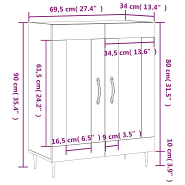 vidaXL Ντουλάπι Καπνιστή Δρυς 69,5x34x90cm Επεξεργασμένο Ξύλο 1 τεμ.
