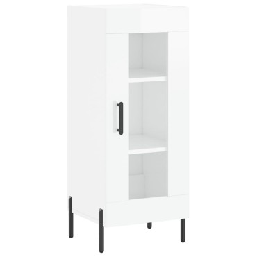 vidaXL Ντουλάπι Γυαλιστερό Λευκό 34,5x34x90cm Επεξεργασμένο Ξύλο 1 τεμ.