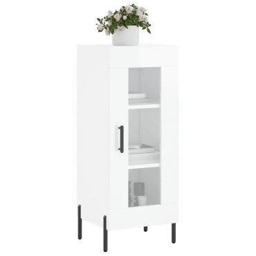 vidaXL Ντουλάπι Γυαλιστερό Λευκό 34,5x34x90cm Επεξεργασμένο Ξύλο 1 τεμ.