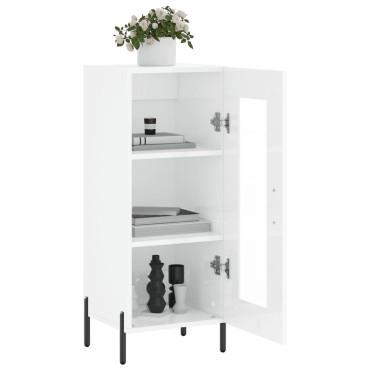 vidaXL Ντουλάπι Γυαλιστερό Λευκό 34,5x34x90cm Επεξεργασμένο Ξύλο 1 τεμ.