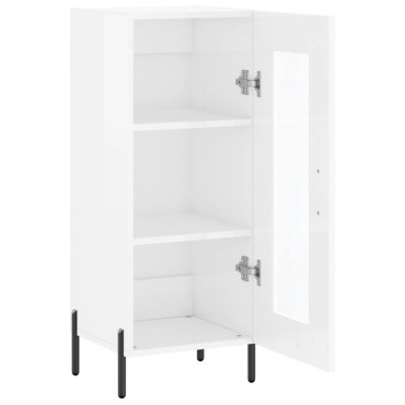 vidaXL Ντουλάπι Γυαλιστερό Λευκό 34,5x34x90cm Επεξεργασμένο Ξύλο 1 τεμ.
