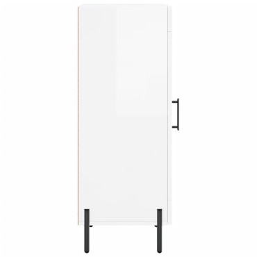 vidaXL Ντουλάπι Γυαλιστερό Λευκό 34,5x34x90cm Επεξεργασμένο Ξύλο 1 τεμ.