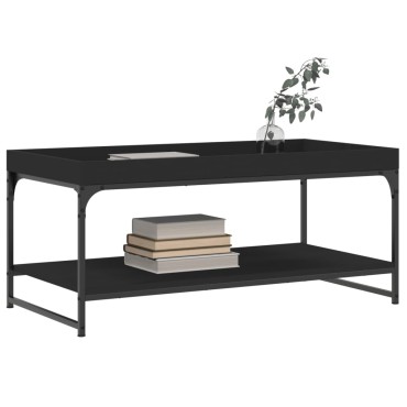 vidaXL Τραπεζάκι Σαλονιού Μαύρο 100x49x45cm από Επεξεργ. Ξύλο 1 τεμ.