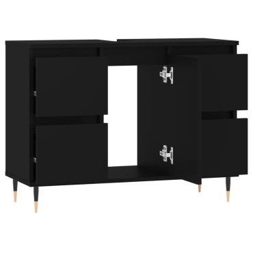 vidaXL Ντουλάπι Μπάνιου Μαύρο 80x33x60cm από Επεξεργασμένο Ξύλο