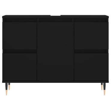 vidaXL Ντουλάπι Μπάνιου Μαύρο 80x33x60cm από Επεξεργασμένο Ξύλο