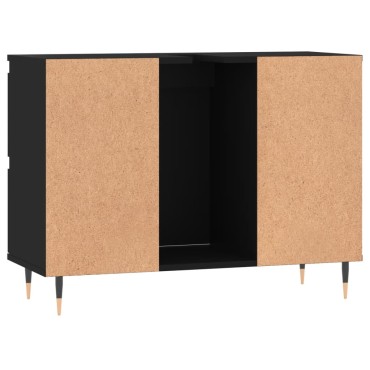 vidaXL Ντουλάπι Μπάνιου Μαύρο 80x33x60cm από Επεξεργασμένο Ξύλο