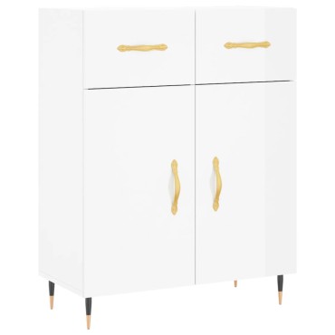 vidaXL Ντουλάπι Γυαλιστερό Λευκό 69,5x34x90cm Επεξεργασμένο Ξύλο 1 τεμ.