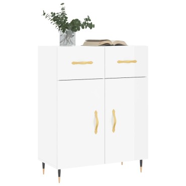 vidaXL Ντουλάπι Γυαλιστερό Λευκό 69,5x34x90cm Επεξεργασμένο Ξύλο 1 τεμ.