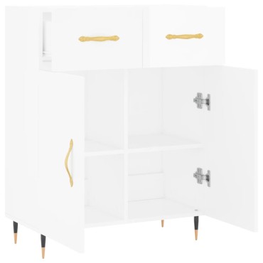 vidaXL Ντουλάπι Γυαλιστερό Λευκό 69,5x34x90cm Επεξεργασμένο Ξύλο 1 τεμ.