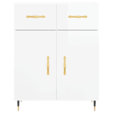 vidaXL Ντουλάπι Γυαλιστερό Λευκό 69,5x34x90cm Επεξεργασμένο Ξύλο 1 τεμ.