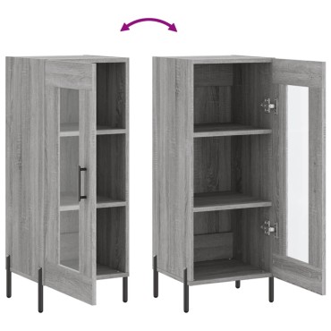 vidaXL Ντουλάπι Γκρι Sonoma 34,5x34x90cm από Επεξεργασμένο Ξύλο 1 τεμ.