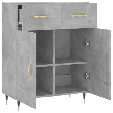 vidaXL Ντουλάπι Γκρι Σκυροδέματος 69,5x34x90cm Επεξεργασμένο Ξύλο 1 τεμ.