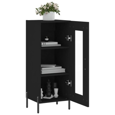 vidaXL Ντουλάπι Μαύρο 34,5x34x90cm από Επεξεργασμένο Ξύλο 1 τεμ.