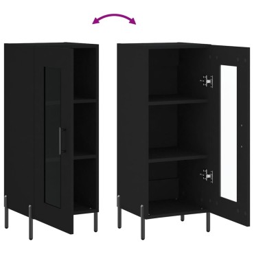 vidaXL Ντουλάπι Μαύρο 34,5x34x90cm από Επεξεργασμένο Ξύλο 1 τεμ.
