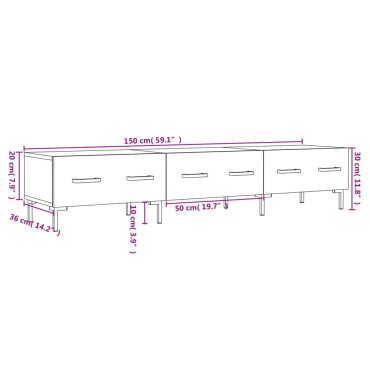 vidaXL Έπιπλο Τηλεόρασης Μαύρο 150x36x30cm από Επεξεργασμένο Ξύλο