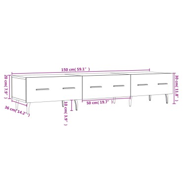 vidaXL Έπιπλο Τηλεόρασης Λευκό 150x36x30cm από Επεξεργασμένο Ξύλο