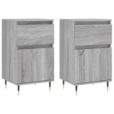 vidaXL Ντουλάπια 2 τεμ. Γκρι Sonoma 40x35x70cm Επεξεργασμένο Ξύλο