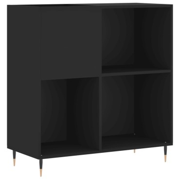 vidaXL Δισκοθήκη Μαύρη 84,5x38x89cm από Επεξεργασμένο Ξύλο