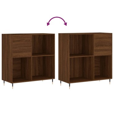 vidaXL Δισκοθήκη Καφέ Δρυς 84,5x38x89cm από Επεξεργασμένο Ξύλο