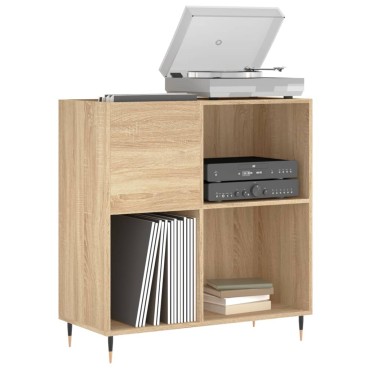 vidaXL Δισκοθήκη Sonoma Δρυς 84,5x38x89cm από Επεξεργασμένο Ξύλο