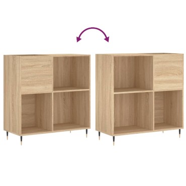 vidaXL Δισκοθήκη Sonoma Δρυς 84,5x38x89cm από Επεξεργασμένο Ξύλο