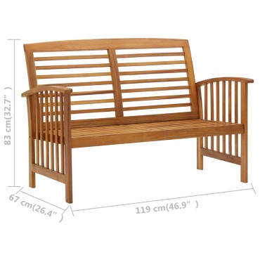 vidaXL Παγκάκι Κήπου από Μασίφ Ξύλο Ακακίας 110x84,5cm 1 τεμ.