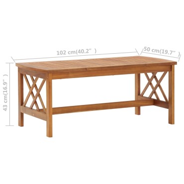 vidaXL Τραπεζάκι Σαλονιού 102x50x43cm από Μασίφ Ξύλο Ακακίας 1 τεμ.