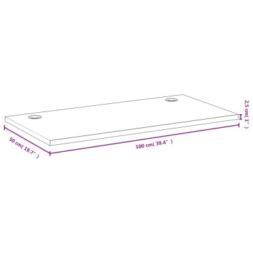 vidaXL Επιφάνεια Γραφείου 100x50x2,5 εκ. από Μπαμπού