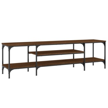 vidaXL Έπιπλο Τηλεόρασης Καφέ Δρυς 161x35x45cm Επεξ. Ξύλο/Σίδερο