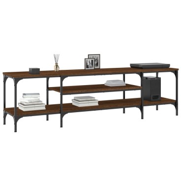 vidaXL Έπιπλο Τηλεόρασης Καφέ Δρυς 161x35x45cm Επεξ. Ξύλο/Σίδερο