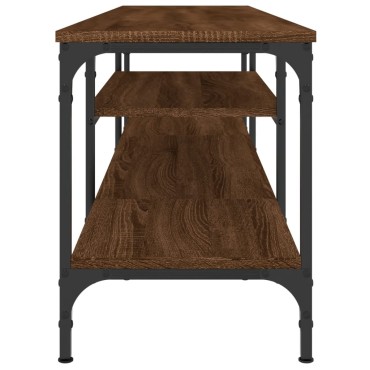 vidaXL Έπιπλο Τηλεόρασης Καφέ Δρυς 161x35x45cm Επεξ. Ξύλο/Σίδερο