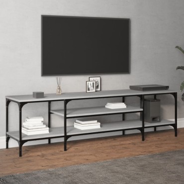 vidaXL Έπιπλο Τηλεόρασης Sonoma Γκρι 161x35x45cm Επεξ. Ξύλο/Σίδερο