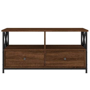vidaXL Έπιπλο Τηλεόρασης Καφέ Δρυς 90x33x45cm Επεξ. Ξύλο/Σίδερο