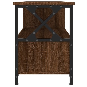 vidaXL Έπιπλο Τηλεόρασης Καφέ Δρυς 90x33x45cm Επεξ. Ξύλο/Σίδερο