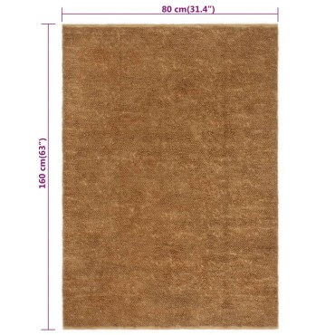 vidaXL Χαλί Χειροποίητο με Θηλιά 80x160cm από Γιούτα και Βαμβάκι
