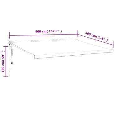 vidaXL Τέντα Πτυσσόμενη Πορτοκαλί / Καφέ 4 x 3 μ. Ύφασμα / Αλουμίνιο
