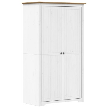 vidaXL Ντουλάπα BODO Λευκή/Καφέ 99x53,5x173cm Μασίφ Ξύλο Πεύκου 1 τεμ.