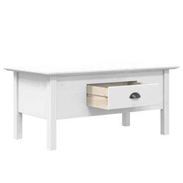 vidaXL Τραπέζι Σαλονιού BODO Λευκό 100x55x46cm Μασίφ Ξύλο Πεύκου 1 τεμ.