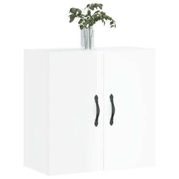 vidaXL Ντουλάπι Τοίχου Γυαλιστερό Λευκό 60x31x60cm Επεξεργασμένο Ξύλο 1 τεμ.