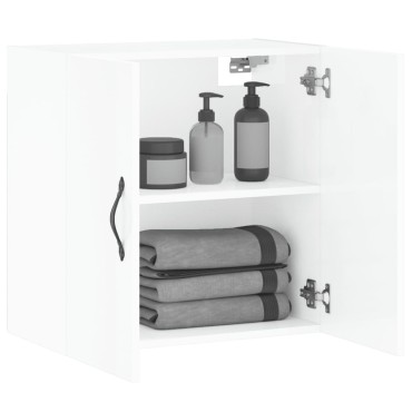 vidaXL Ντουλάπι Τοίχου Γυαλιστερό Λευκό 60x31x60cm Επεξεργασμένο Ξύλο 1 τεμ.