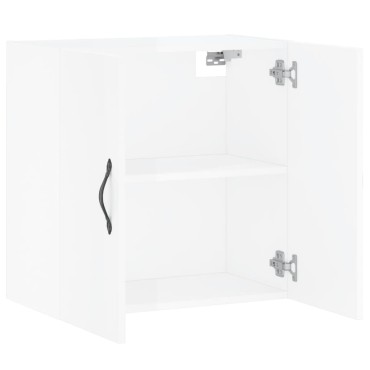 vidaXL Ντουλάπι Τοίχου Γυαλιστερό Λευκό 60x31x60cm Επεξεργασμένο Ξύλο 1 τεμ.
