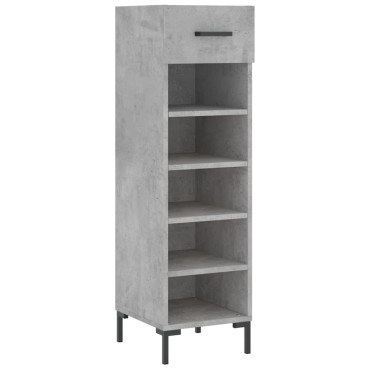 vidaXL Παπουτσοθήκη Γκρι Σκυροδέματος 30x35x105cm Επεξεργασμένο Ξύλο 1 τεμ.