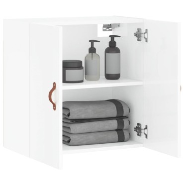 vidaXL Ντουλάπι Τοίχου Γυαλιστερό Λευκό 60x31x60cm Επεξεργασμένο Ξύλο 1 τεμ.