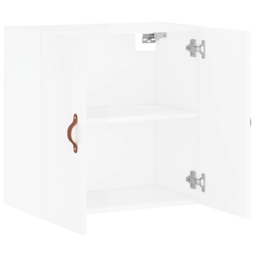 vidaXL Ντουλάπι Τοίχου Γυαλιστερό Λευκό 60x31x60cm Επεξεργασμένο Ξύλο 1 τεμ.