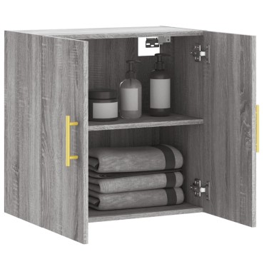 vidaXL Ντουλάπι Τοίχου Γκρι Sonoma 60x31x60cm από Επεξεργασμένο Ξύλο 1 τεμ.