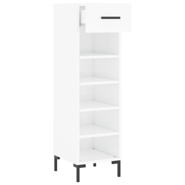 vidaXL Παπουτσοθήκη Γυαλιστερό Λευκό 30x35x105cm Επεξεργασμένο Ξύλο 1 τεμ.