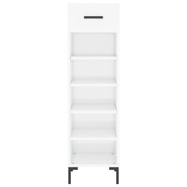 vidaXL Παπουτσοθήκη Γυαλιστερό Λευκό 30x35x105cm Επεξεργασμένο Ξύλο 1 τεμ.