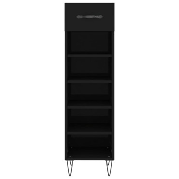 vidaXL Παπουτσοθήκη Μαύρη 30x35x105cm από Επεξεργασμένο Ξύλο 1 τεμ.