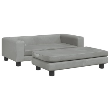 vidaXL Καναπές Παιδικός με Υποπόδιο Αν. Γκρι 100x50x30cm Βελούδινος 1 τεμ.